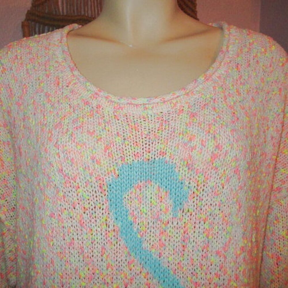 Torrid Speckled Knit Flamingo Sweater Size 2X Relaxed Pullover Beachy Coastal - Picture 3 of 12